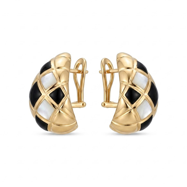 14K Kabana Onyx & Mother-of-Pearl Teardrop Earrings